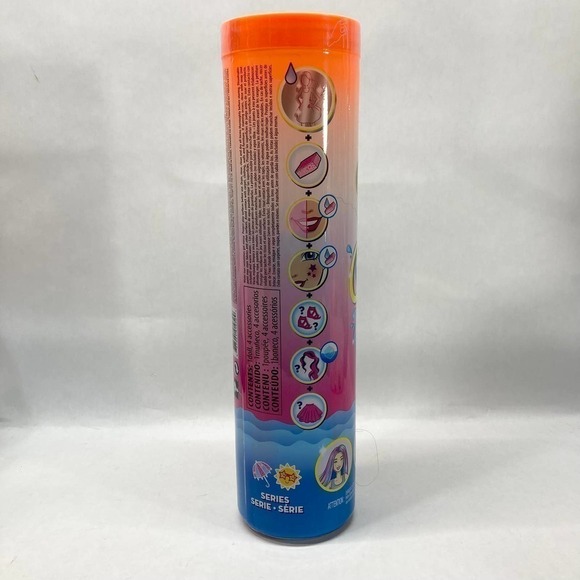 BARBIE Color Reveal Metallic Sunny N' Cool Series Doll 7 Surprises Orange Tube - Picture 10 of 15